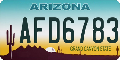 AZ license plate AFD6783
