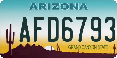 AZ license plate AFD6793