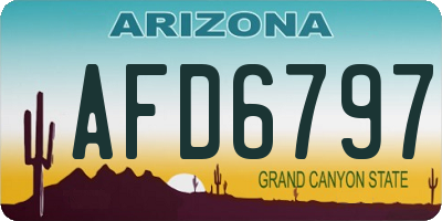 AZ license plate AFD6797