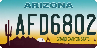 AZ license plate AFD6802