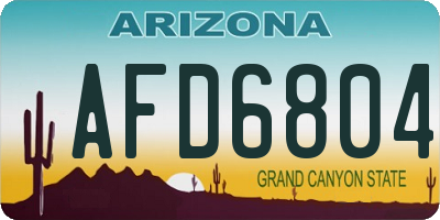 AZ license plate AFD6804
