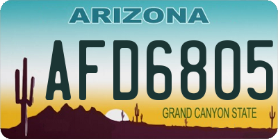 AZ license plate AFD6805