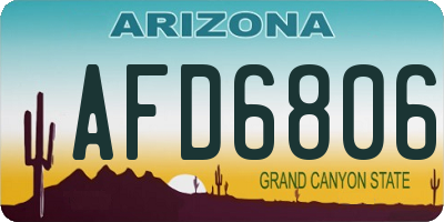 AZ license plate AFD6806