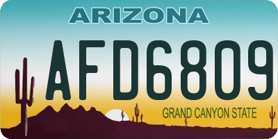 AZ license plate AFD6809