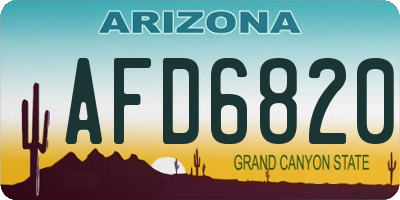AZ license plate AFD6820