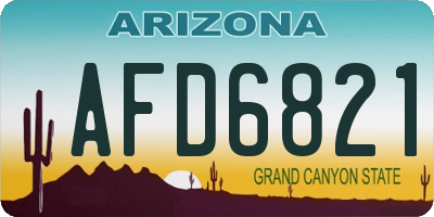 AZ license plate AFD6821