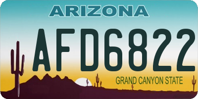 AZ license plate AFD6822