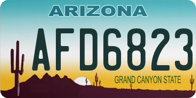 AZ license plate AFD6823
