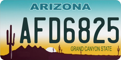 AZ license plate AFD6825