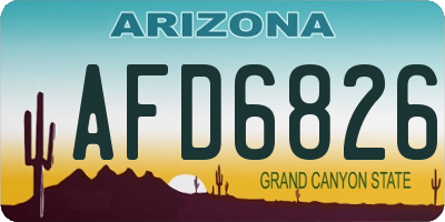 AZ license plate AFD6826