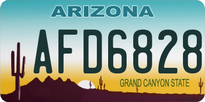 AZ license plate AFD6828