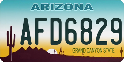 AZ license plate AFD6829