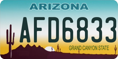 AZ license plate AFD6833