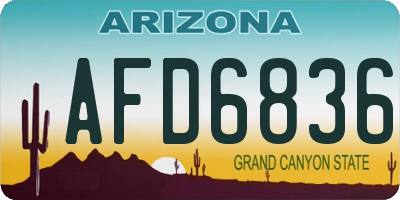AZ license plate AFD6836
