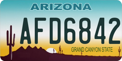 AZ license plate AFD6842