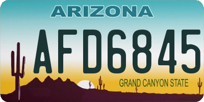 AZ license plate AFD6845
