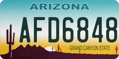 AZ license plate AFD6848