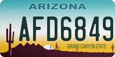 AZ license plate AFD6849
