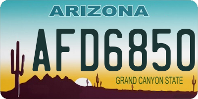AZ license plate AFD6850