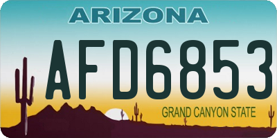AZ license plate AFD6853