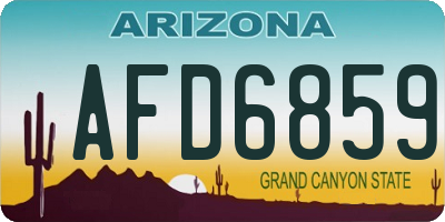 AZ license plate AFD6859