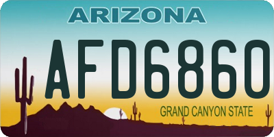 AZ license plate AFD6860