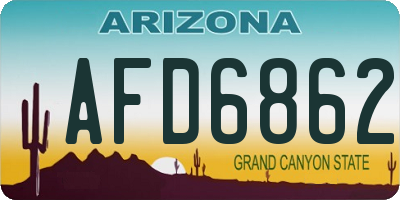 AZ license plate AFD6862