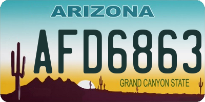 AZ license plate AFD6863