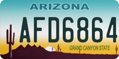 AZ license plate AFD6864