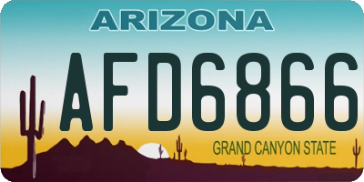 AZ license plate AFD6866