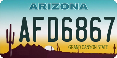 AZ license plate AFD6867