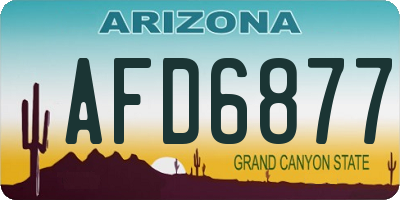 AZ license plate AFD6877