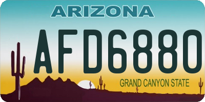AZ license plate AFD6880