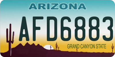 AZ license plate AFD6883