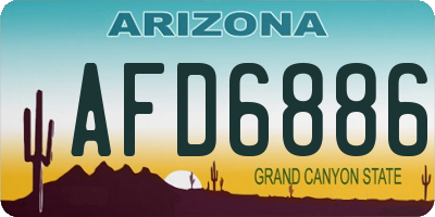 AZ license plate AFD6886