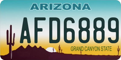 AZ license plate AFD6889