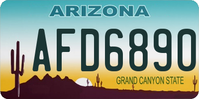 AZ license plate AFD6890