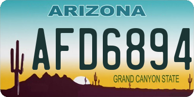 AZ license plate AFD6894