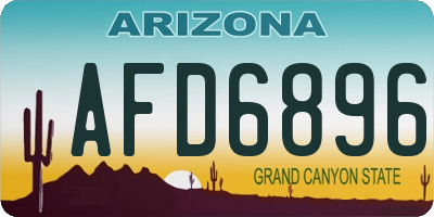 AZ license plate AFD6896