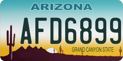AZ license plate AFD6899
