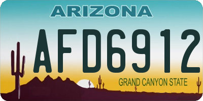 AZ license plate AFD6912