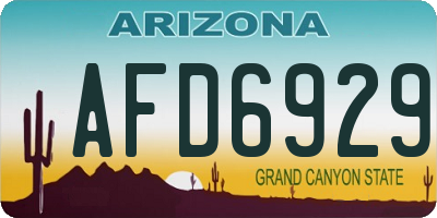 AZ license plate AFD6929