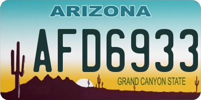AZ license plate AFD6933