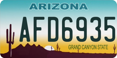 AZ license plate AFD6935