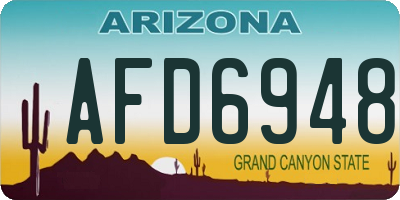 AZ license plate AFD6948