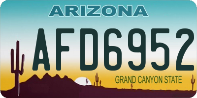 AZ license plate AFD6952