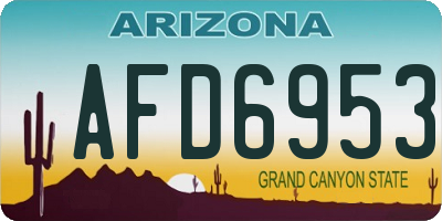 AZ license plate AFD6953