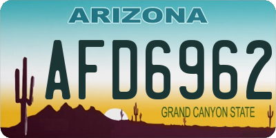AZ license plate AFD6962