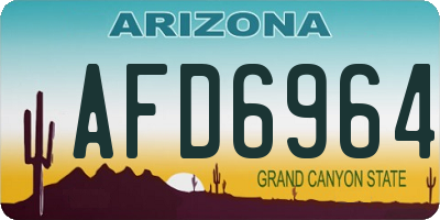 AZ license plate AFD6964
