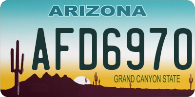 AZ license plate AFD6970